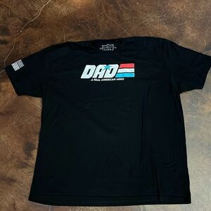 Men’s 4XL Shield Republic DAD REAL AMERICAN HERO black tshirt